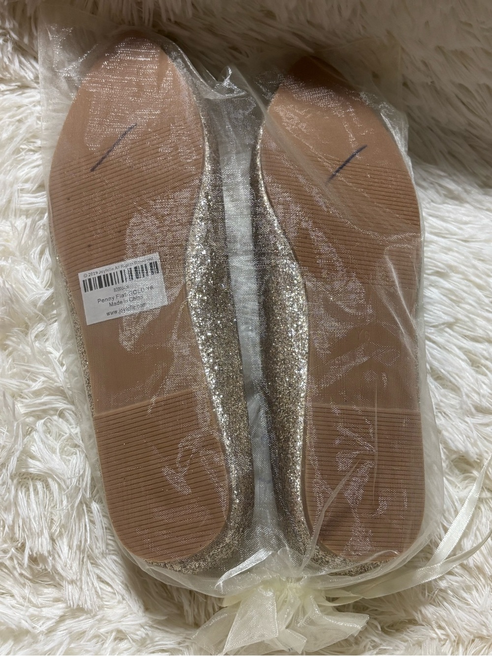 Glitter Pointed Toe Flats with Embellishment - Gold - Picture 10 of 14